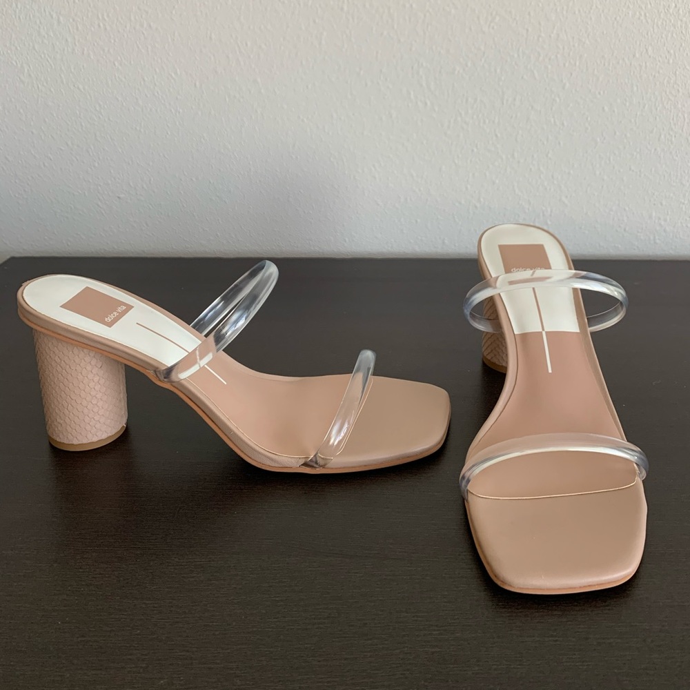 DOLCE VITA NOLES HEELED MULE SANDALS